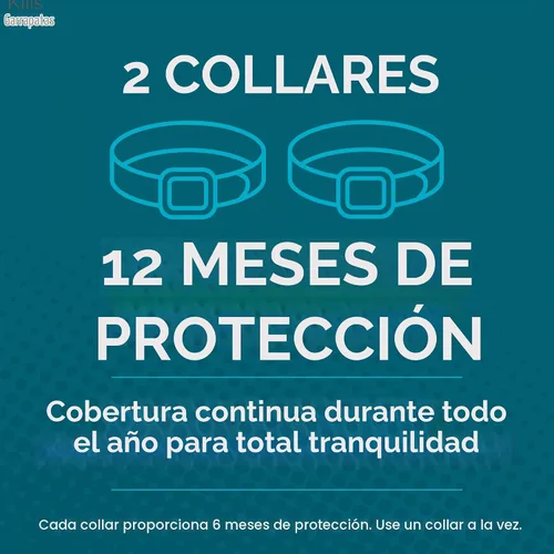 Vista 4 de TevraPet Activate II Collar antipulgas y garrapatas para perros pequeños, prevención de 12 meses, 2 unidades, se adapta a cuellos de hasta 15