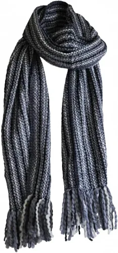 Vista 7 de Tumia LAC - Bufanda de lujo extra larga gruesa a rayas - Hecho a mano y muy cálido - Unisex