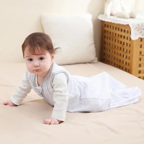 Vista 5 de DaysU Cotton Baby Sleep Sack, Baby Sleeping Bag with Two-Way Zipper, 0.5 TOG Wearable Blanket for Newborn Baby Boys and Girls