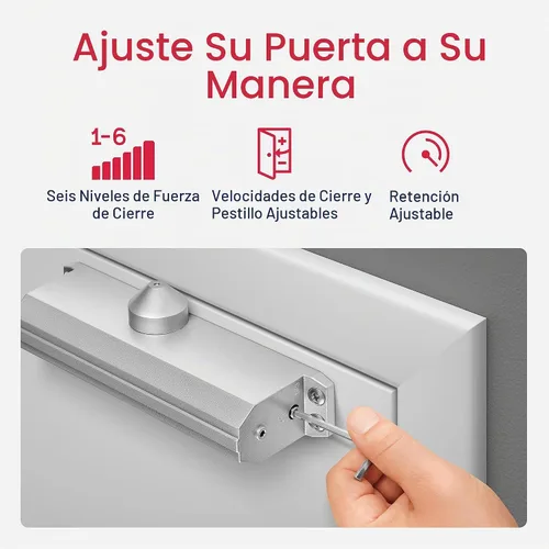 Vista 3 de Lawrence Lawrence LH5016 Aluminio - Cierrapuertas automático comercial de grado comercial medio/resistente, control de puerta de acción retardada
