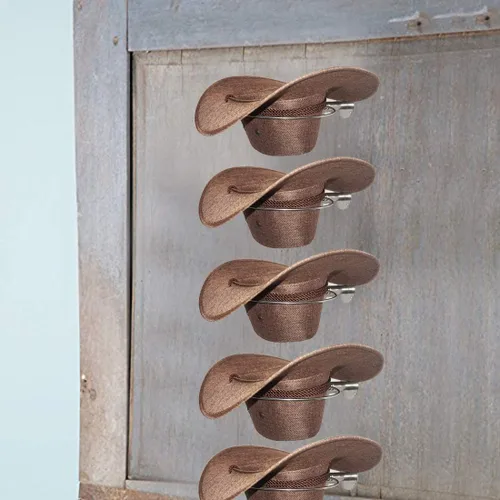 Vista 3 de AUXPhome Organizador de sombrero de vaquero de acero inoxidable para sombrero de vaquero 5/PK - Sin sombrero de vaquero