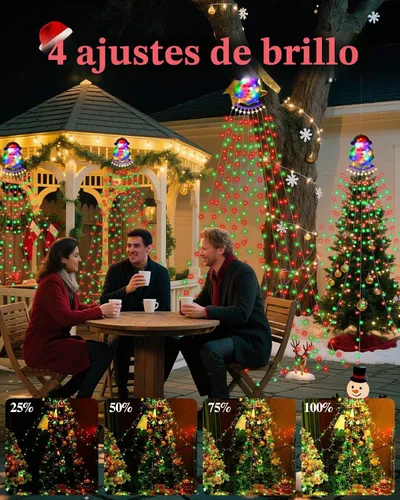 Vista 5 de Cadena de luces de cascada de Navidad para exteriores, luces de árbol