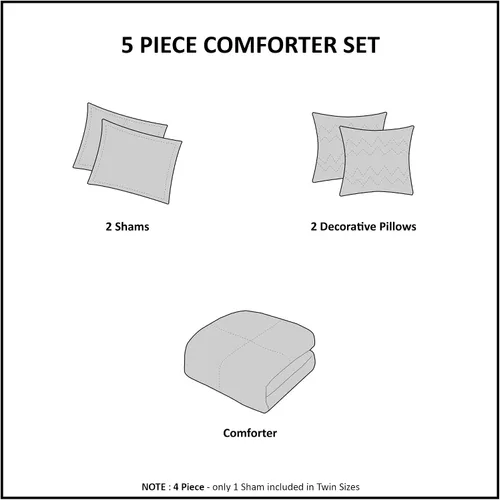 Vista 5 de [Usado] Intelligent Design - Juego de cama moderno para todas las estaciones con funda a juego y cojines decorativos Morado
