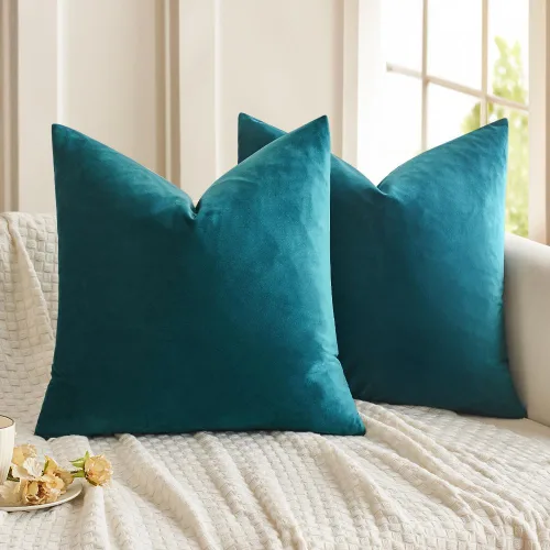 Vista 23 de MIULEE Paquete de 2 fundas de almohada de terciopelo decorativas rectangulares lumbares, fundas de cojín suaves sólidas para sofá, sofá, dormitorio