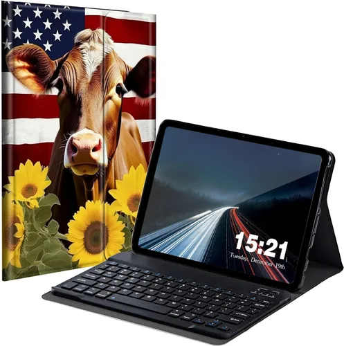 Vista 21 de Funda de teclado para Samsung Galaxy Tab S6 Lite 2022/2020, Galaxy Tab S6 Lite SM-P610/P613/P615/P619 con teclado Bluetooth inalámbrico desmontable