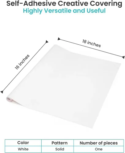 Vista 2 de Con-Tact Brand Cubierta creativa adhesiva para estanterías, 18 pulgadas x 16 pies, blanco (Paquete de 1)