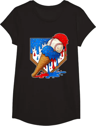 Vista 3 de Camiseta de béisbol desgastada para niños y jóvenes