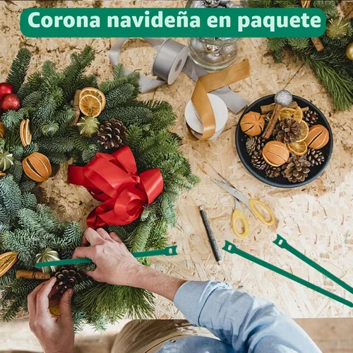 Vista 5 de 60 Piezas Lazos de Guirnalda de Navidad - 12" Lazos Ajustables de Guirnalda Navideña - Correas de Cable de Nailon Reutilizables para Plantas