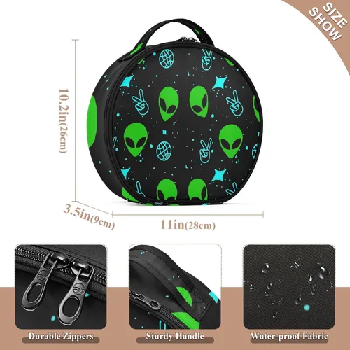 Vista 3 de Augenstern Bolsa de maquillaje de viaje Bolsa de cosméticos Harajuku-punk-alien Girl Organizador portátil Maquillaje tren caso de mujer Neceser