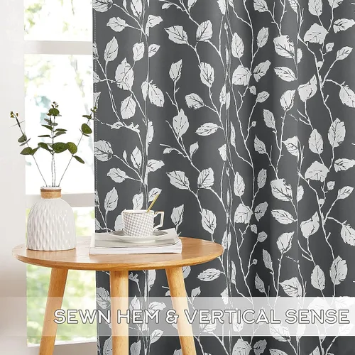 Vista 5 de KGORGE Cortinas opacas para sala de estar, aislamiento térmico, cortinas insonorizadas y cortinas estilo rústico estilo bohemio para cocina