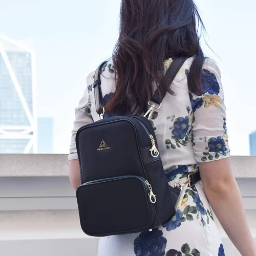 Vista 8 de Arden Cove Mochila impermeable antirrobo Carmel con herrajes clásicos, Negro -, Mochila