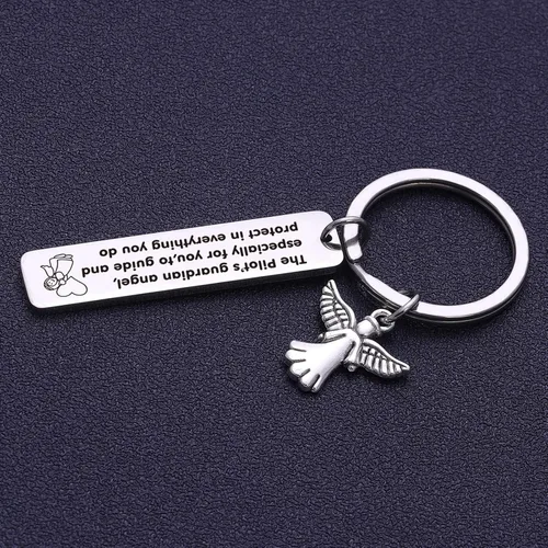 Vista 5 de RSZOTW Llavero piloto piloto de aviación, joyería para marido de viaje seguro para hermana, regalo de BFF joyería