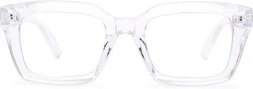 Vista 3 de HYCREDI Gafas cuadradas clásicas sin receta para mujeres y hombres lentes de marco cuadrado grueso transparentes