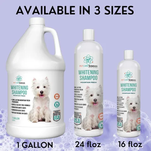 Vista 7 de Champú blanqueador para perros de 1 galón – Champú para perros blancos – Champú para cachorros para abrigos blancos – Blanqueador de pelo y piel