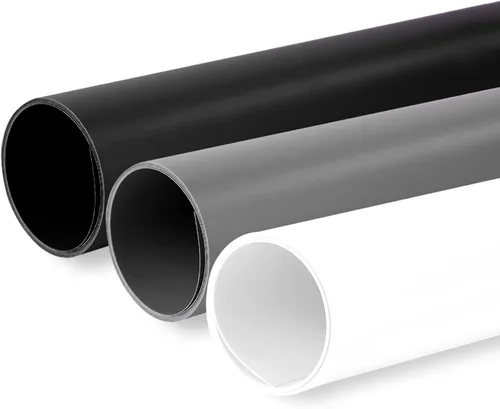 Vista 8 de Meking Telón de fondo de PVC para fotografía de 31x59 pulgadas (80x150 cm) Blanco mate y reflectante, telón de fondo de PVC para video de estudio