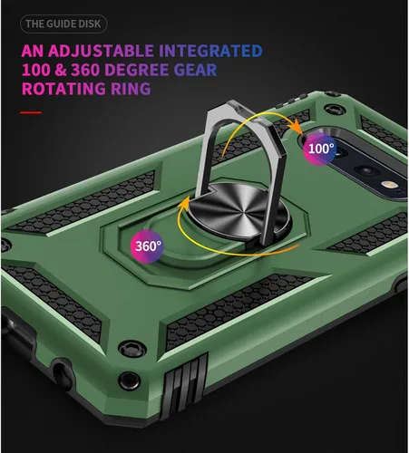 Vista 7 de Funda para Samsung Galaxy S10e: Galaxy S10e con protector de pantalla - Fundas protectoras de grado militar con soporte de anillo de dedo