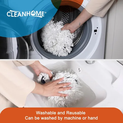 Vista 7 de CLEANHOME Trapeador de polvo comercial de 24 pulgadas para limpieza de suelos, trapeador de piso resistente con mango largo extensible de 59