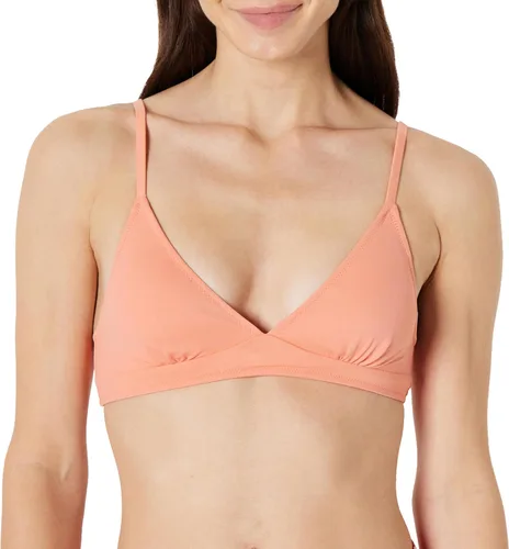 Vista 4 de Amazon Essentials Traje de baño triangular para mujer con tirantes ajustables Rojo ladrillo.
