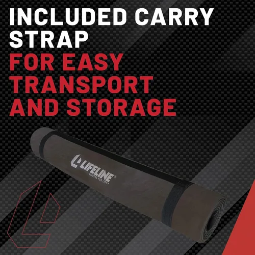 Vista 6 de Lifeline Fitness Premium - Tapete de yoga de gamuza de alta densidad para el hogar, tapete de entrenamiento ligero con correa de transporte, tapete