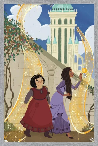 Vista 13 de Trends International Disney Wish - Póster de collage de 3 (amigos), póster de pared, 14.72 x 22.37 pulgadas, versión enmarcada de madera de granero