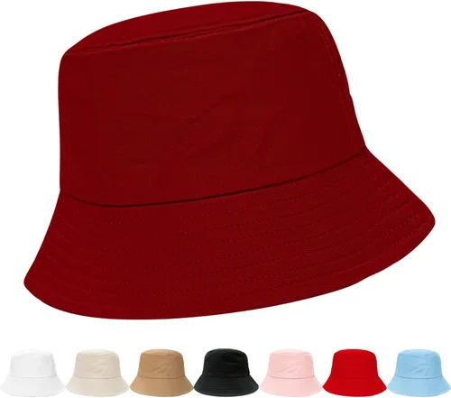 Vista 22 de NPQQUAN Bucket Hats for Men Woman Packable Foldable Sun Hats for Women Beige