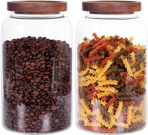 Vista 11 de LEAVES AND TREES Y Tarro de vidrio de 1 galón con tapa hermética y parte inferior antideslizante para almacenamiento de alimentos secos