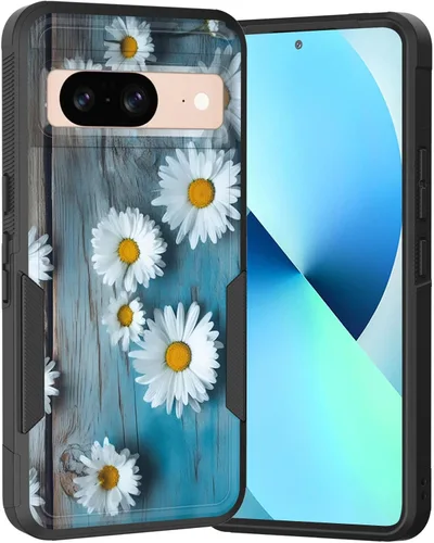 Vista 193 de Funda para Pixel 6A, Híbrida de Doble Capa de Servicio Pesado Resistente a Prueba de Golpes PC Duro + Funda Protectora de Silicona Suave para Google