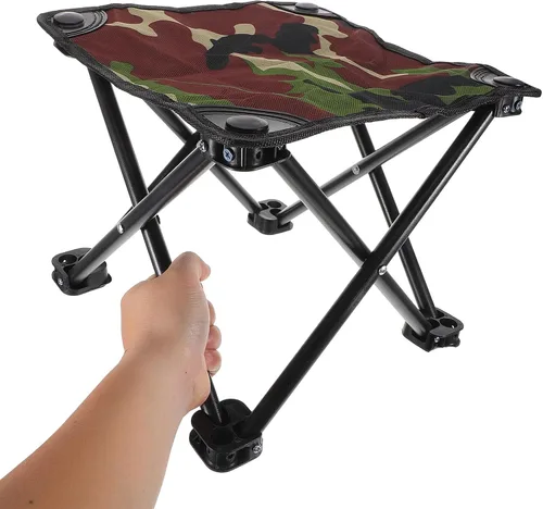 Vista 9 de Portable Folding Camping Stool Frame Lightweight Outdoor Seat for Fishing Hiking Gardening Picnic and Beach Compact Foldable Design for Easy Carry
