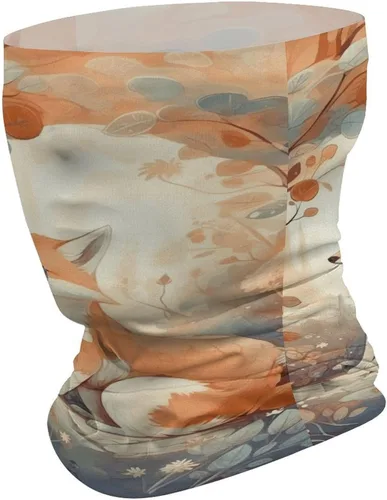 Vista 2 de Little Fox Neck Gaiter for Men Women Upf 50+ Sun Protection Balaclava Face Mask Cover Moisture Wicking & Quick Dry Neckerchief Seamless Ski Mask