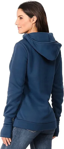 Vista 4 de Sudadera larga con capucha para mujer manga de lactancia materna sudadera con capucha para maternidad