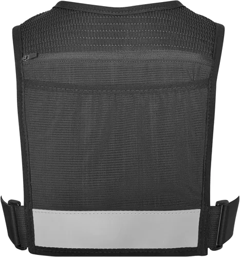 Vista 2 de Chaleco de correr con cremallera, chalecos reflectantes para correr con 6 bolsillos, botella de hidratación de 16.9 fl oz, pecho y cintura