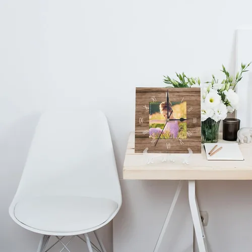 Vista 5 de Reloj de pared con foto personalizado, texto personalizado en la pared, impresión de reloj cuadrado personalizado, reloj con foto personalizado