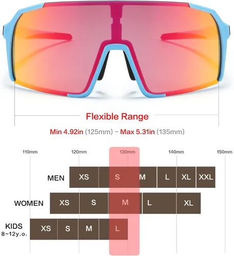 Vista 2 de Gafas de sol de béisbol juveniles para niños y caras pequeñas, para hombres y mujeres, ciclismo, esquí, bicicleta, deportes al aire libre