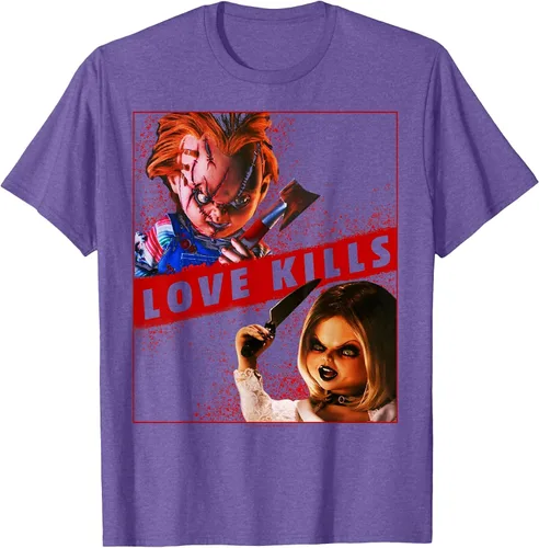 Vista 20 de Child's Play Chucky and Tiffany Love Kills T-Shirt Asphalt Grey