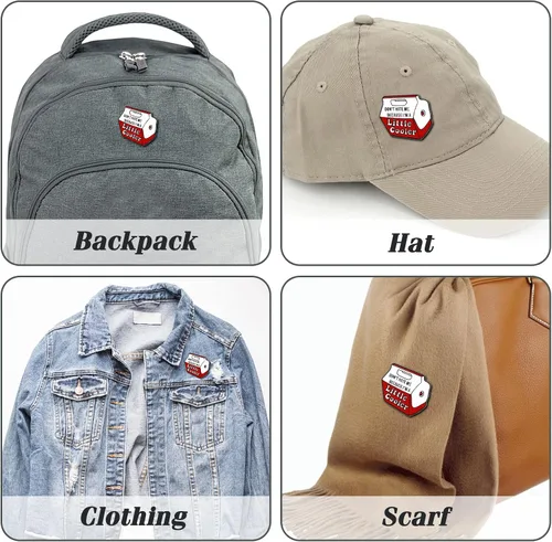 Vista 3 de Lindos alfileres esmaltados para mochilas, diseño de nevera, broches novedosos para hombres, mujeres, niñas, niños, divertidos pines para ropa