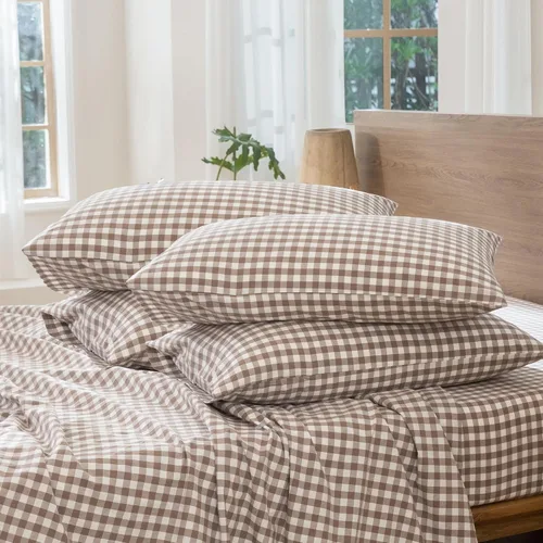 Vista 36 de MooMee Juego de 2 fundas de almohada de cuadros 100% algodón lavado con textura parecida al lino, transpirable, duradera, suave y cómoda