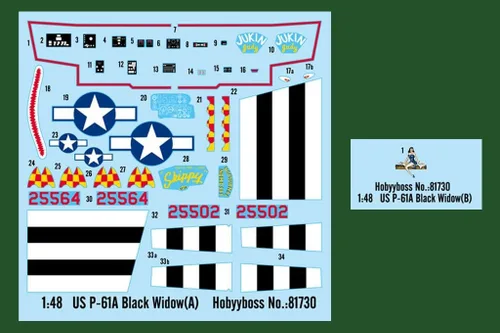 Vista 3 de Hobby Boss US P-61A Black Widow Kit de modelo de avión Negro