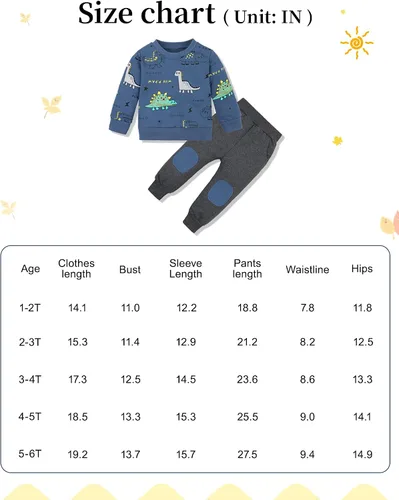 Vista 6 de DISAUR Ropa para niño pequeño, ropa para bebé, otoño e invierno, sudadera con capucha impresa con letras y pantalones largos, Blue2