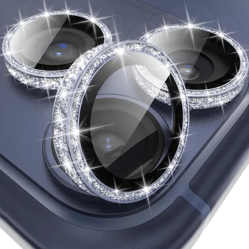 Vista 26 de YWXTW Protector de lente de cámara para iPhone 15/15 Plus/16e/ 17e, anillo de metal antiarañazos individual protector de pantalla de vidrio templado