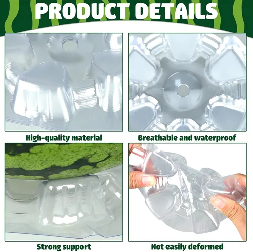 Vista 3 de 30 piezas de plástico para melón soporte de sandía transparente, soporte de melón, soporte de melón, soporte de melón, estante de protección