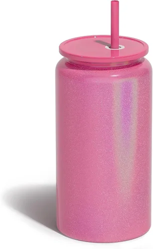 Vista 8 de Paquete de 6 vasos de 16 onzas, vaso aislado con popote, vaso de café