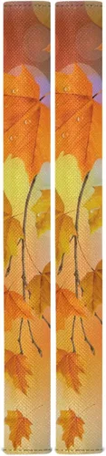 Vista 2 de Eionryn Fundas para manija de puerta de refrigerador con hojas caídas de arce otoñal, arces naranjas de otoño, guantes para microondas