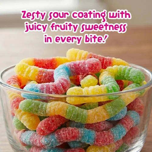 Vista 7 de ChewzMe Gusanos de Gomita Ácida, Dulces de Gomita Ácida, 6 oz (Paquete de 1)