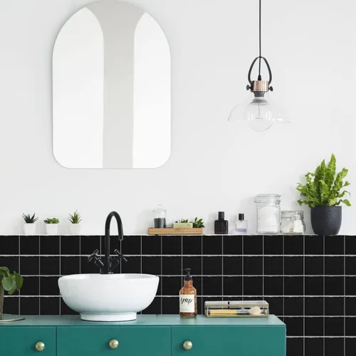 Vista 21 de Alwayspon Adhesivo de vinilo brillante de ladrillo de Provenza, autoadhesivo para azulejos de pared de transferencia de salpicaduras para cocina