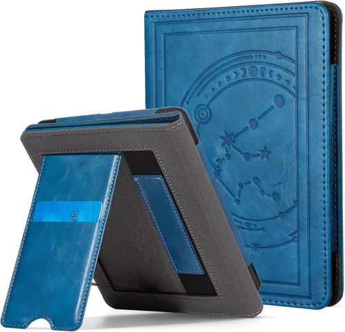 Vista 24 de CoBak Funda con soporte para Kindle Paperwhite - Funda de piel sintética duradera con función de apagado y encendido automático, ranura