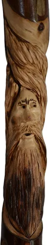 Vista 2 de Wood Spirit - Bastón de despertar, bastón de senderismo en madera oscura de hasta 60 pulgadas