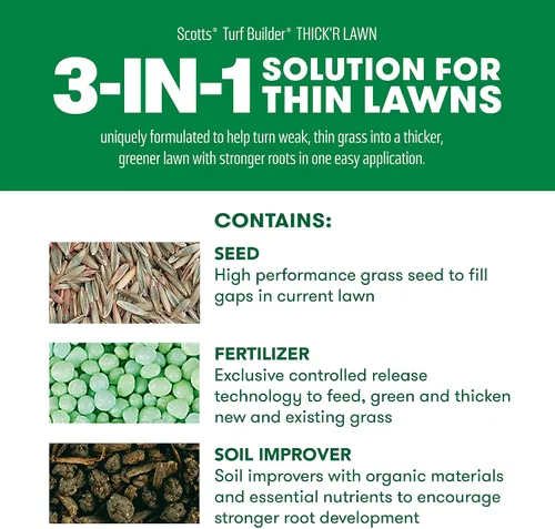 Vista 4 de Scotts Turf Builder Thick'R - Mezcla de festuca alta para césped, 40 libras.