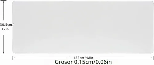 Vista 2 de Protector de mesa transparente de 0.079 pulgadas de grosor, paquete de 2 almohadillas de escritorio de PVC impermeables, 12 x 48 pulgadas, protector
