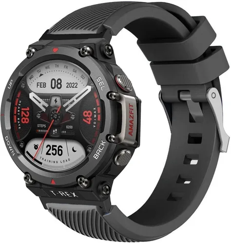 Vista 2 de Lamshaw Correa compatible con Amazfit T-Rex 2, correa de silicona de repuesto suave con hebilla de acero inoxidable compatible con Amazfit T-Rex 2 2