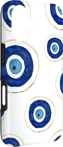 Vista 3 de Funda para teléfono con diseño de amuleto contra el mal de ojo, color blanco para iPhone 17